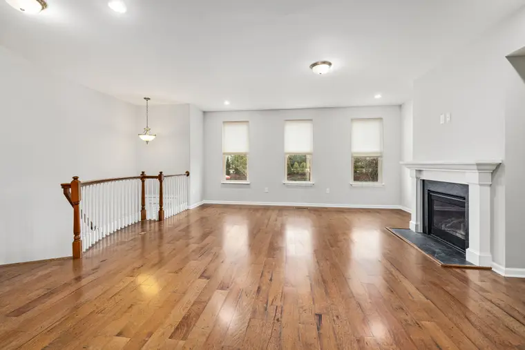 Bright hardwood flooring in a living room
