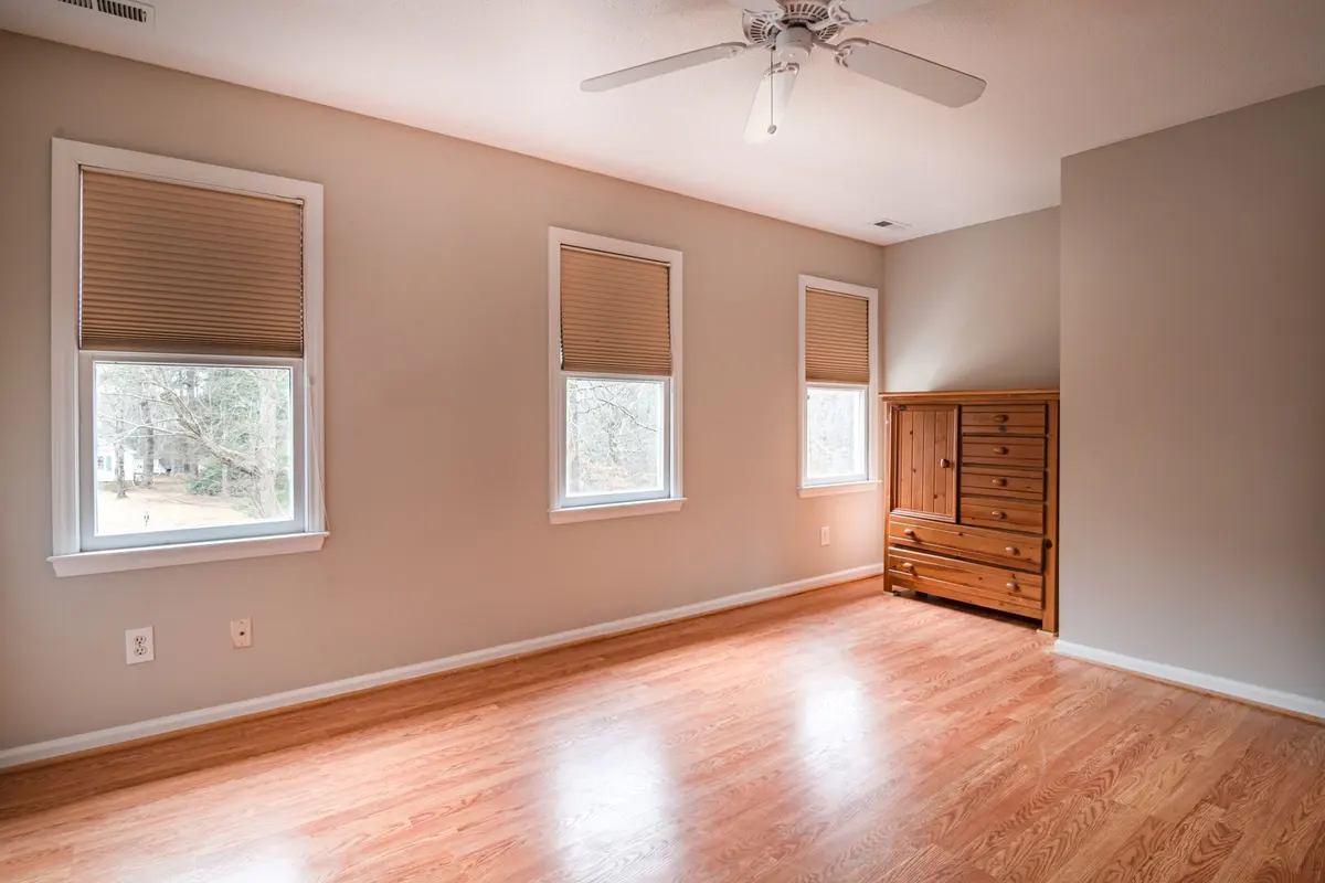 Wood-look plank flooring in an empty room